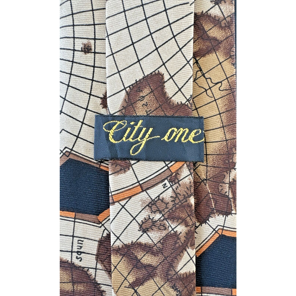 Men's Necktie City One Silk L56" W3.75" brown